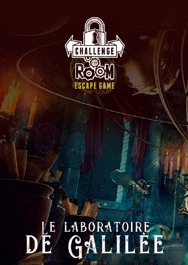 Affiche escape game mobile Le laboratoire de Galilée Challenge The Room